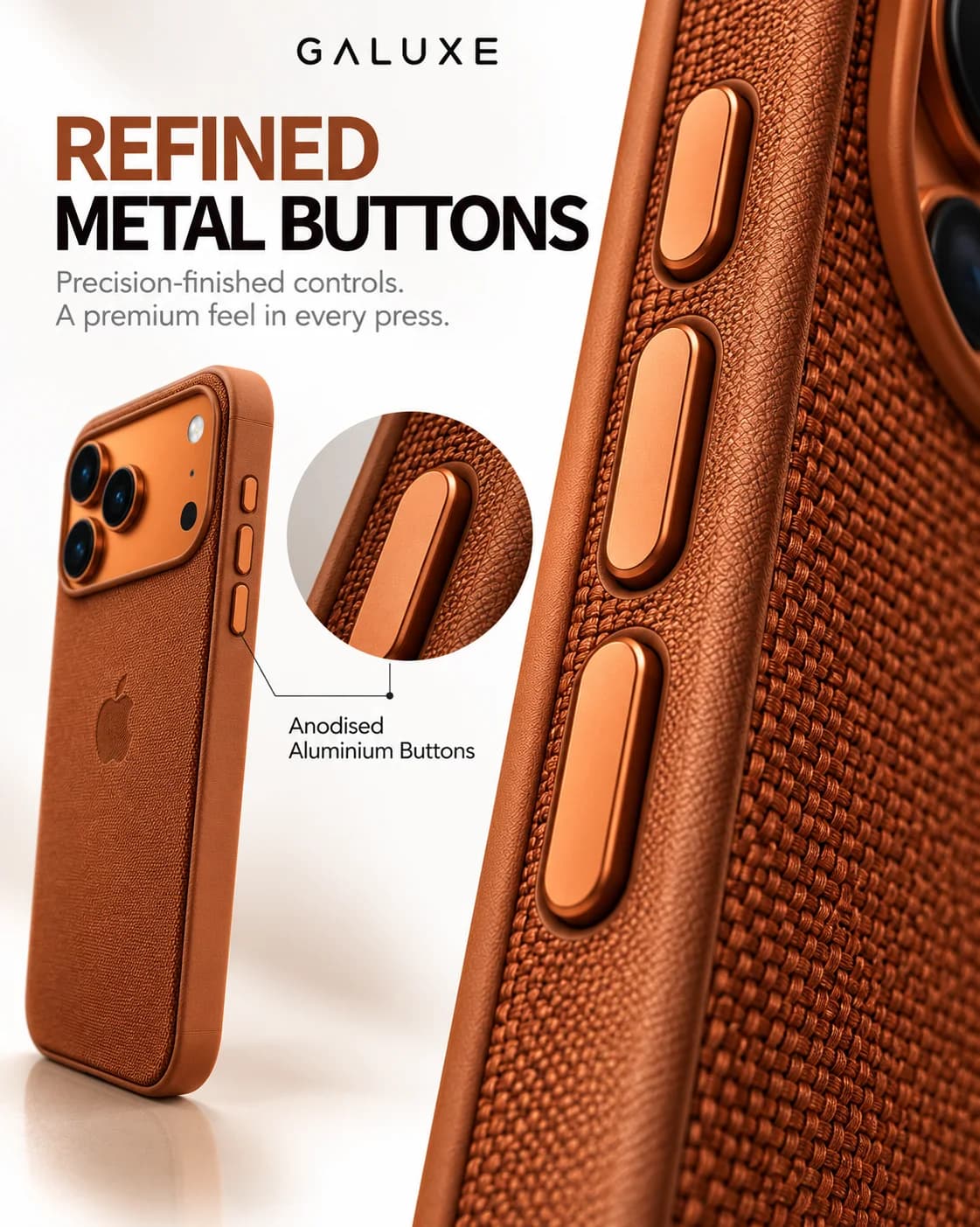 Techwoven Case for IPhones: Refined Aluminum Clickable Buttons