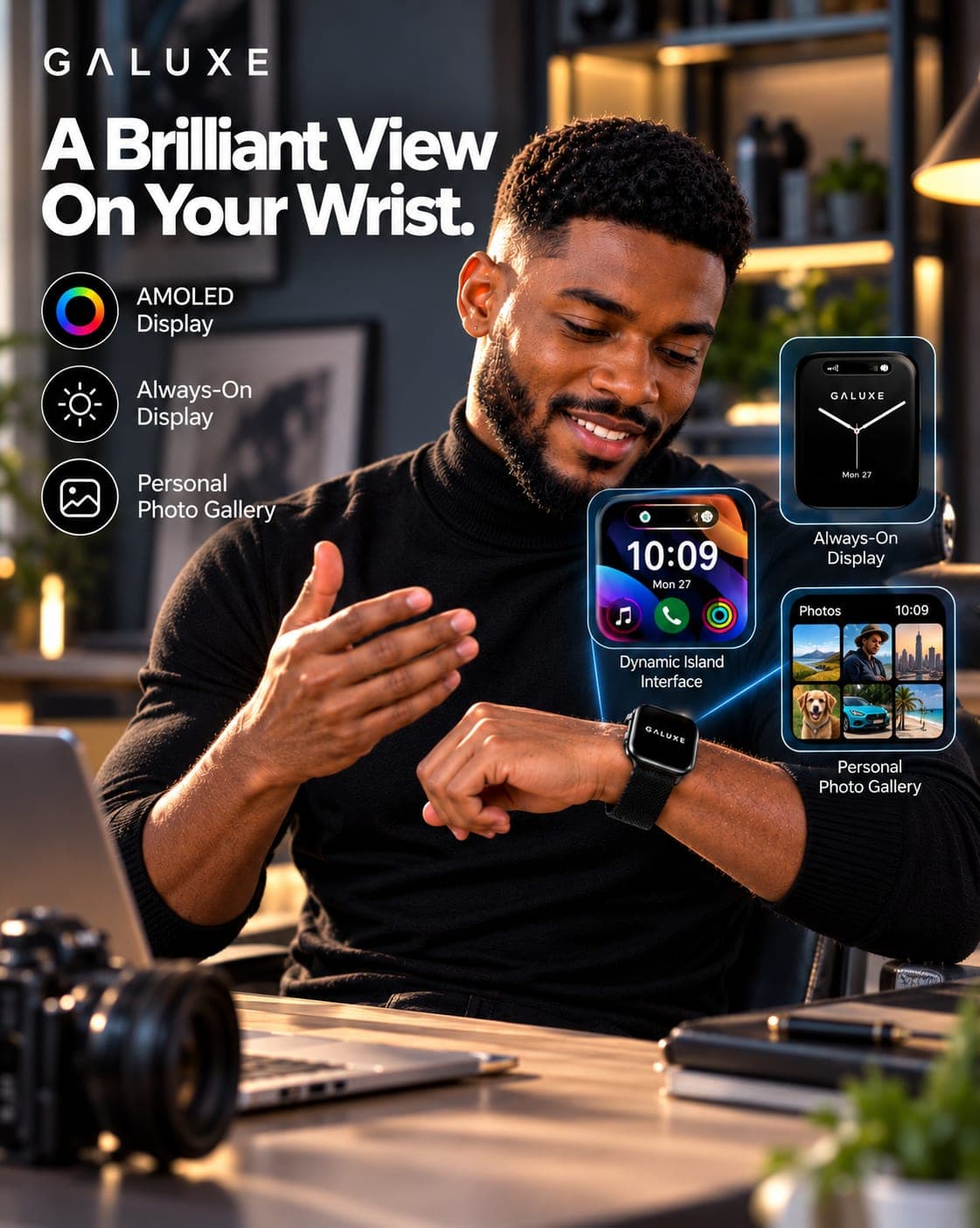 Galuxe Watch 10 Air: A display you can read anywhere.