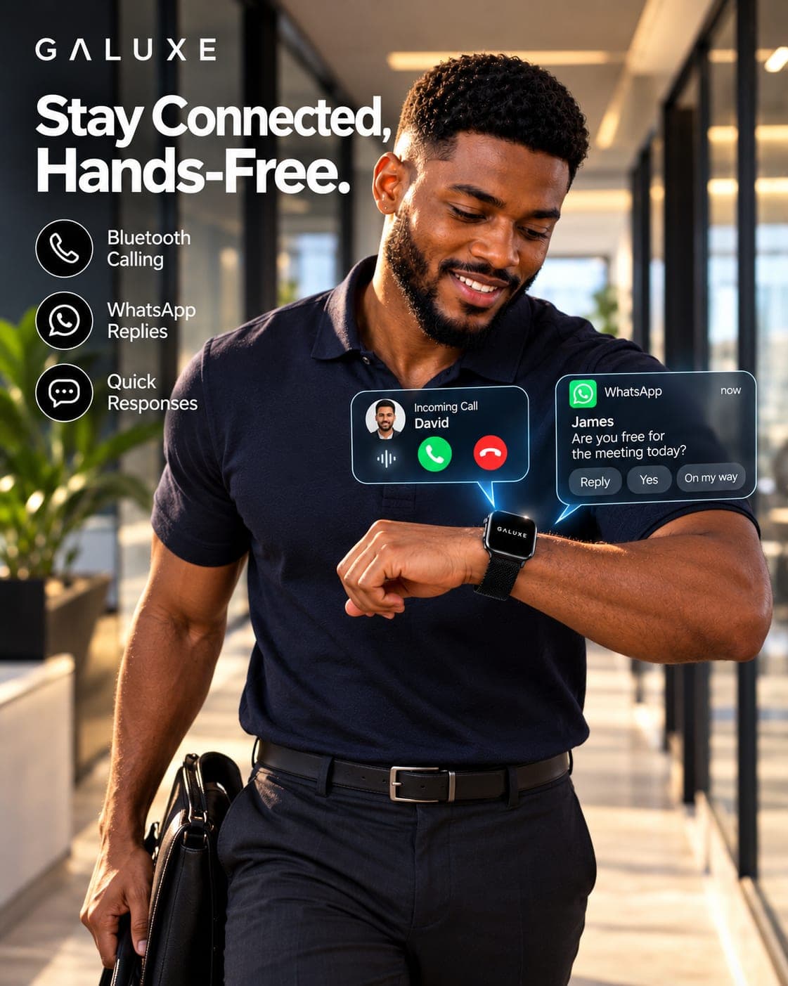 Galuxe Watch 10 Air: Take the call. Leave the phone.