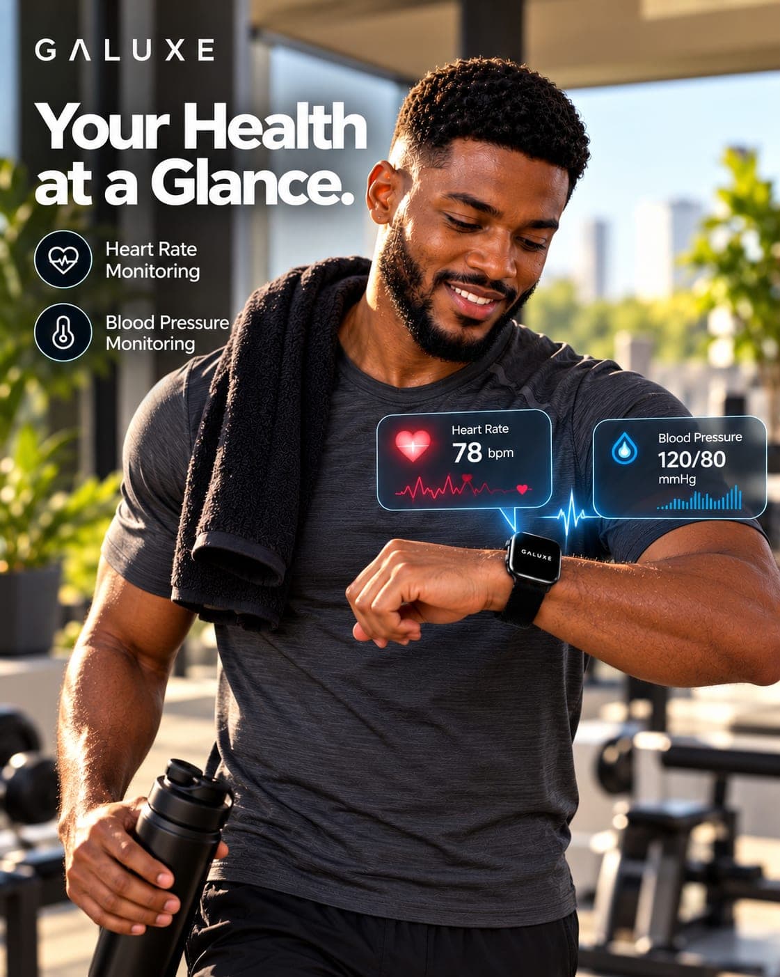 Galuxe Watch 10 Air: Your day, in numbers.